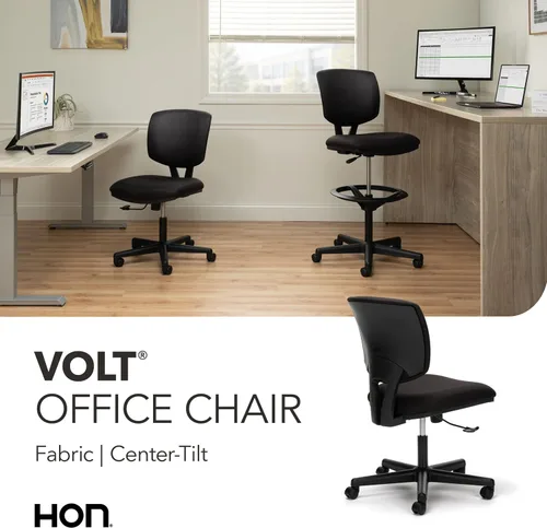 Vista 8 de HON Volt Silla de oficina ergonómica, sin brazos, silla de escritorio de Parte trasera de tela