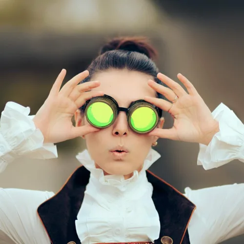Vista 5 de Steampunk - Gafas victorianas Rave, elegantes y elegantes industriales