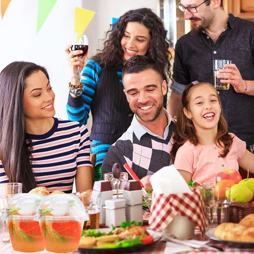 Vista 6 de Tiaiidi Vasos de plástico transparentes con tapas, 6 onzas - Juego de 50 Mini vasos de postre con tapas de cúpula (sin agujero), vasos desechables