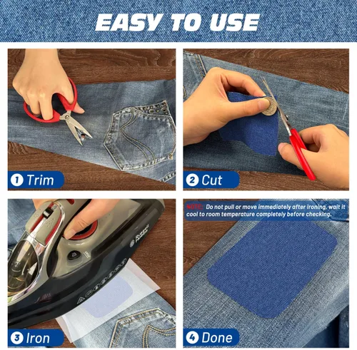 Vista 3 de TransOurDream Tru-Parches para planchar para jeans, 20 piezas (3 x 4-1/4 pulgadas, talla S), parche de reparación para ropa, parches de mezclilla