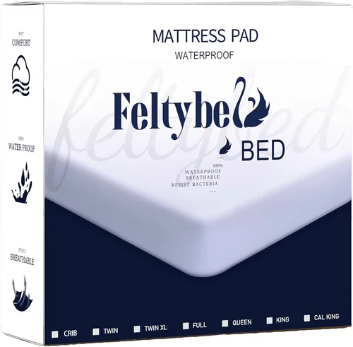 Vista 8 de FELTYBED Protector de colchón impermeable Twin de 39"x75", Funda de colchón suave Twin gris, Funda protectora acolchada de colchón transpirable