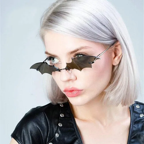 Vista 3 de mincl Gafas de sol de murciélago de moda de lujo para hombre estilo vintage sin marco gafas de sol únicas UV400