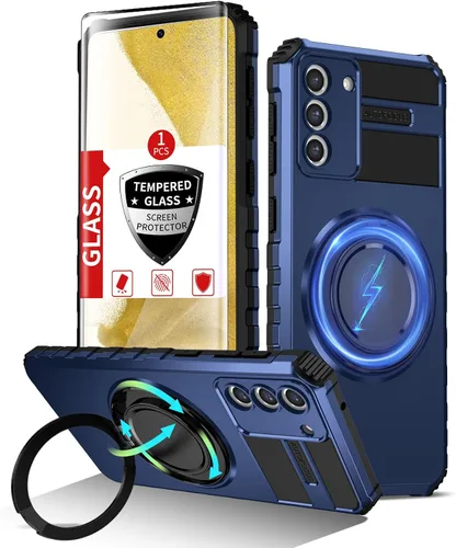 Vista 25 de Funda magnética para Samsung Galaxy Note 20 Ultra compatible con carga inalámbrica MagSafe, con 1 protector de pantalla, anillo de soporte integrado
