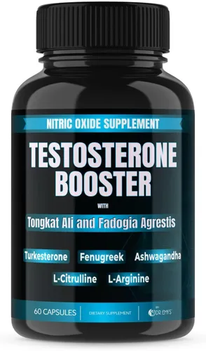 Dr. Emy's (1 paquete de testosterona Booster-Tongkat Ali Fadogia Agrestis óxido nítrico Ashwagandha Suplemento para hombres con L arginina citrulina
