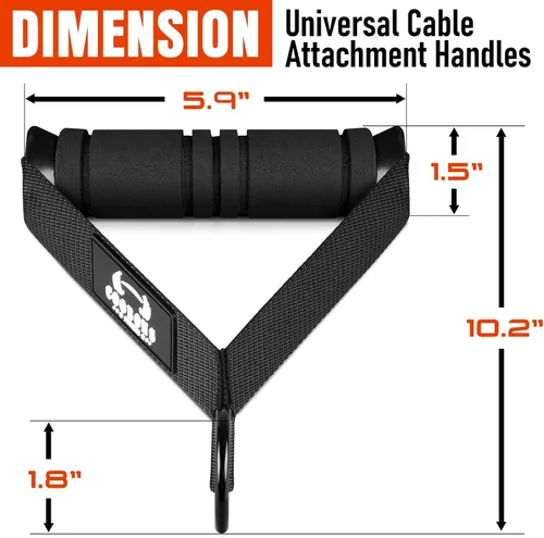 Vista 2 de Heavy Duty Exercise Handles, Gym Cable Handles for Cable Machine Attachments, D Handle Cable Attachments, Handles for Resistance Bands, Workout