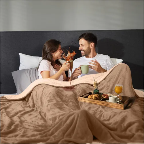 Vista 7 de Sacred Weapon - Manta impermeable para cama – Mini manta Sherpa y forro polar – Manta impermeable para sofá y protector de colchón, absorbente, Beige