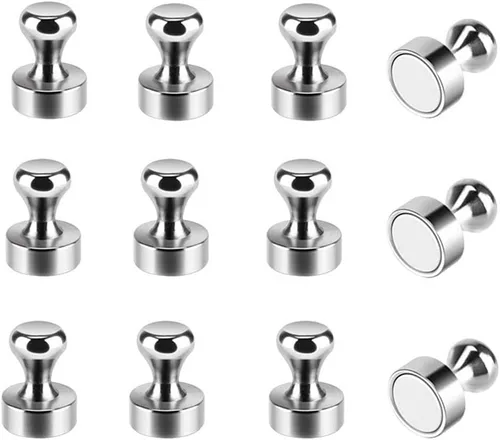 Pin magnético para refrigerador, imanes de acero de níquel cepillado para nevera, pines magnéticos, tachuelas magnéticas para el pulgar, imanes para
