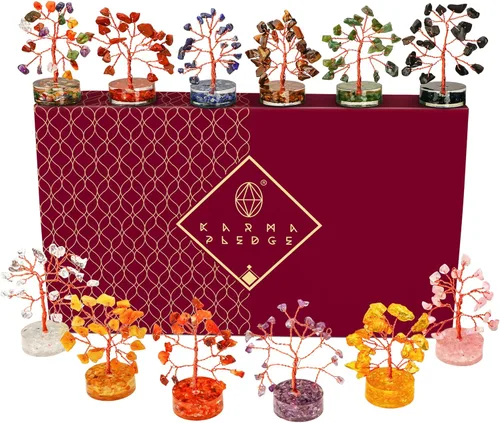 Vista 17 de Conjunto de árbol de cristal de 12 regalos únicos de cumpleaños para mujeres, hermana, mamá, decoración de oficina en el hogar, decoración