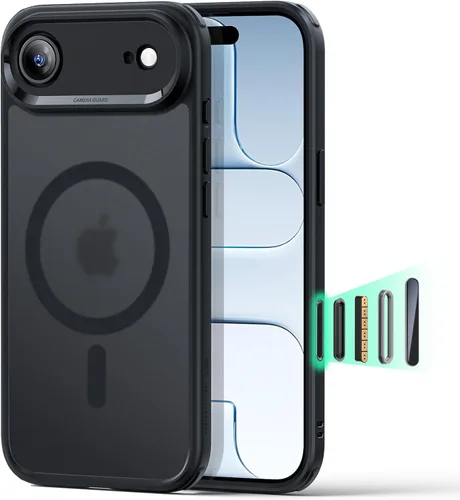 Vista 11 de ESR Classic Hybrid - Funda para iPhone 16 Pro, color negro transparente claro negro