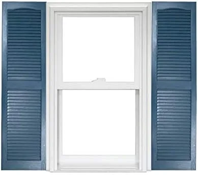 Vista 25 de Polaris - Persianas de vinilo Homeside con listones abiertos, 1 par, 14-1/2 pulgadas x 39 pulgadas, color gris 410
