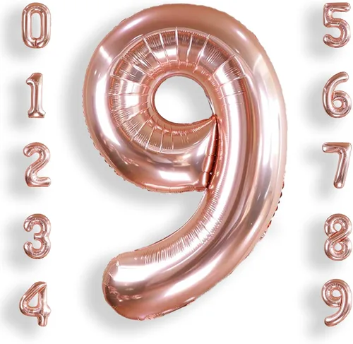Vista 50 de AULE Globo azul de 40 pulgadas 0 con números grandes de cumpleaños del 0 al 9