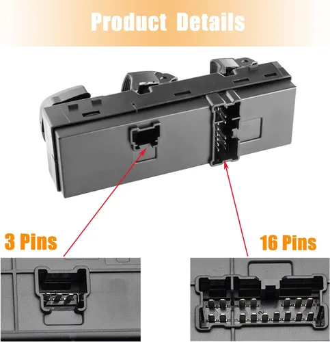 Vista 5 de Botelón de Control Maestro del Lado del Conductor Compatible con Nissan Pathfinder Altima Frontier Leaf Juke 2013-2018, 2013-2019 Sentra, 2014-2019