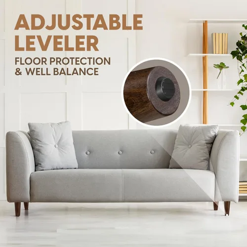 Vista 2 de Yes4All Juego de 4 patas de muebles de madera redondas de 6 pulgadas, pies de repuesto ajustables para sofá, cama, cómoda y otomanas, patas cónicas