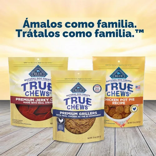 Vista 9 de Blue Buffalo True Chews Premium Grillers Golosinas Naturales para Perros, Pollo, Bolsa de 12 onzas