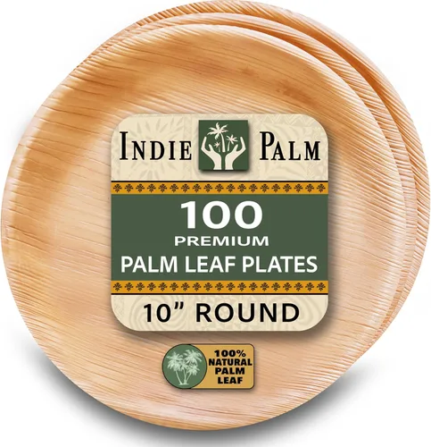 Vista 12 de Indie Palm Platos cuadrados desechables de hoja de palma de 6 pulgadas, alternativa compostable resistente, biodegradable a platos de bambú o platos