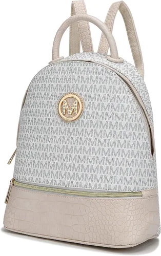 MKF Collection Mochila para mujer, bolsa de viaje de cuero vegano con asa superior