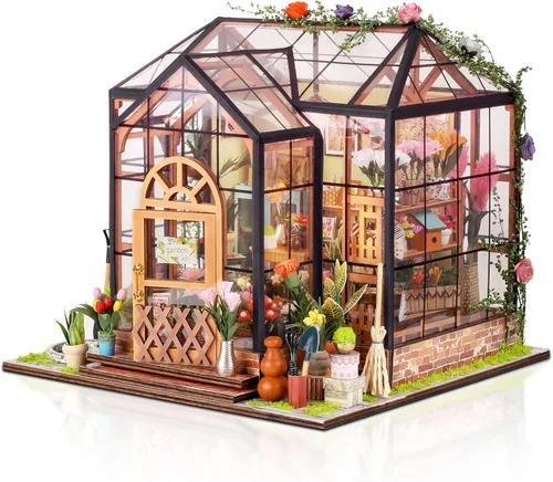 Vista 9 de GuDoQi Kit de casa de muñecas en miniatura, kit de casa pequeña con muebles, kit de casa en miniatura a escala 1:24, gran regalo para cumpleaños