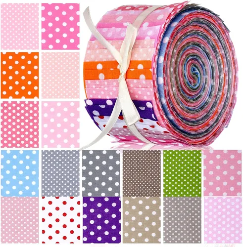 Vista 9 de Tegeme 40 piezas de tela Jelly para acolchado, rollo de retazos de algodón japonés, tela precortada con estampado floral retro, tiras de acolchado