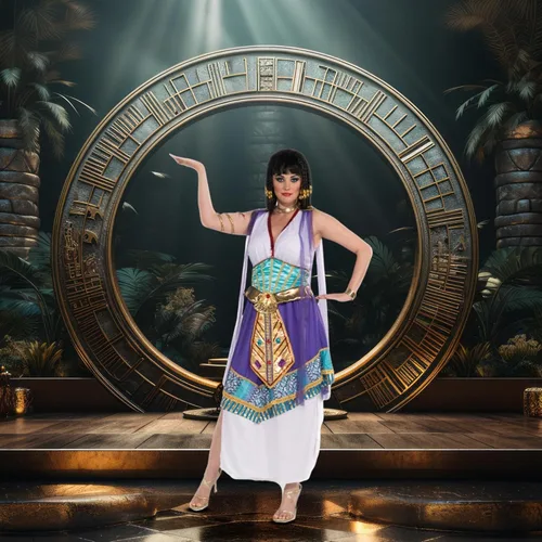 Vista 2 de Disfraz de Cleopatra de talla grande para mujer