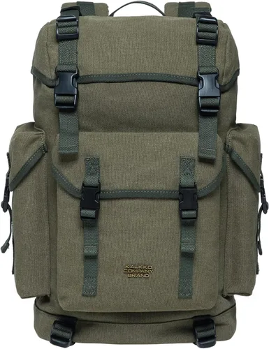 KAUKKO Vintage Casual polyster and Leather Rucksack Backpack(18-CANVAS ARMYGREEN)
