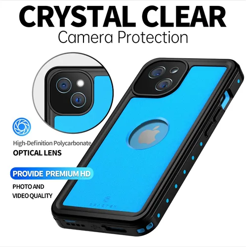 Vista 6 de BEASTEK Funda impermeable para iPhone 13 Mini, serie NRE a prueba de golpes a prueba de polvo bajo el agua IP68 con protector de pantalla integrado