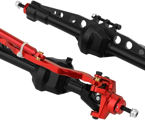Vista 2 de Aleación de aluminio CNC eje delantero y trasero para Axial SCX10 PRO 1/10 RC Crawler Metal Upgrade Part (rojo)