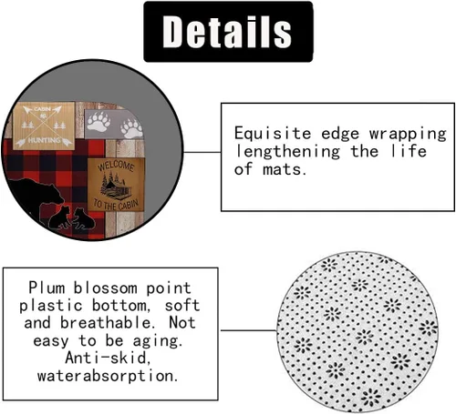 Vista 18 de Camille&Andrew - Juego de 4 cortinas de ducha de tela de ciervo rústico negro, alce, alce, pino, luna, casa de campo, panel rústico, tablero