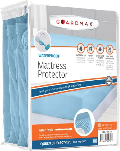 Vista 10 de Guardmax Protector de Colchón de Punto Jersey Tamaño Twin - Cubierta de Colchón Impermeable y Resistente a Ácaros del Polvo con Bolsillos