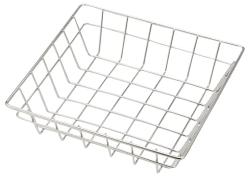 Vista 4 de American Metalcraft SQGB6 Cesta de rejilla de alambre cuadrada, Color Negro, 6 Pulgadas