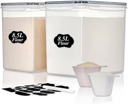Vista 10 de Vtopmart Contenedores de almacenamiento de alimentos de 2.5 litros/84.5 onzas, 4 Piezas recipientes herméticos de plástico sin BPA para harina