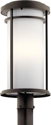 Vista 3 de Kichler 49690BK - Soporte de poste transitorio para exteriores con una luz de Toman Collection en acabado negro