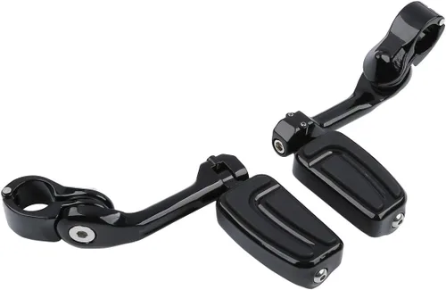 Vista 36 de Green-L Estriberas universales para motocicleta de 1 1/4 pulgadas con abrazadera en ángulo largo para Harley Touring Road King Street Glide Electra