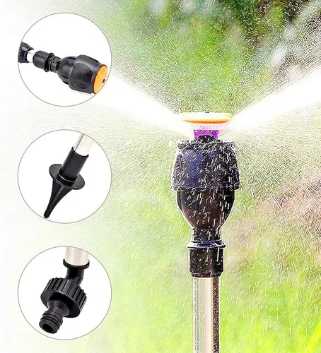 Vista 2 de Aspersor de trípode giratorio 2023 con rociador de agua de rotación de trípode, rociador giratorio automático de 360 grados, trípode telescópico