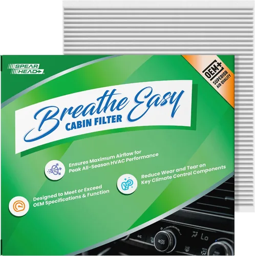 Vista 20 de Spearhead OEM+ Filtro de aire de cabina Particulate Breathe Easy Compatible con 2015-17 Chrysler 200, 2014-18 Cherokee como OEM Proporciona