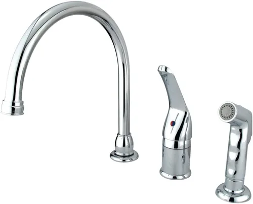 Vista 4 de Kingston Brass KB828 Grifo de cocina con pulverizador, 9 pulgadas, níquel cepillado