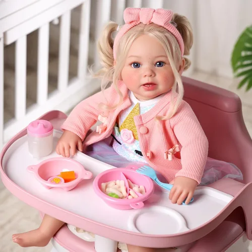 Vista 2 de BABESIDE Muñeca de bebé Reborn realista - Muñeca de recién nacido de 20 pulgadas, princesa, de aspecto realista, con cabello rubio, hecha a mano