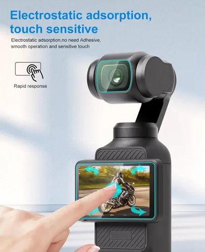 Vista 5 de PULUZ Protector de lente de vidrio templado 9H 2.5D HD + película de pantalla LCD de vidrio templado para DJI OSMO Pocket 3 utilizado para lentes