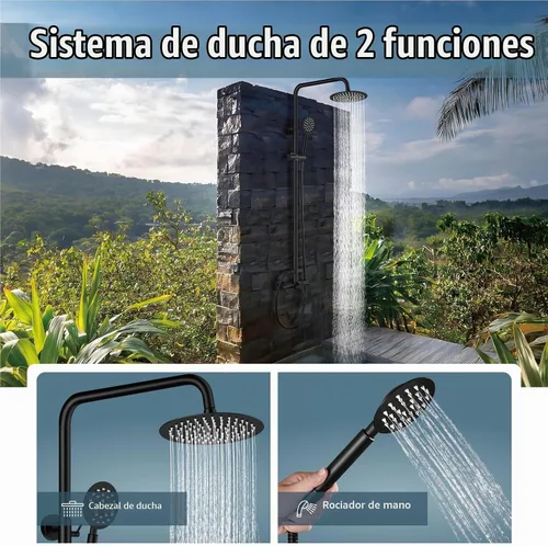 Vista 3 de Aolemi Grifo de ducha exterior SUS304 Conjunto combinado de accesorios de ducha de acero inoxidable, Kit de cabezal de ducha de lluvia de 8