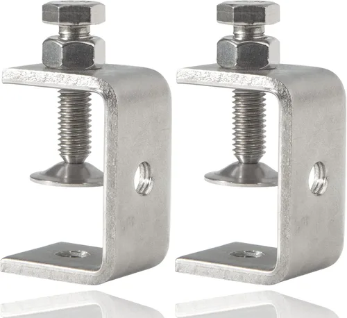 Vista 9 de Abrazaderas C de acero inoxidable mini de 1 pulgada para montaje, abrazaderas U metálicas resistentes para trabajo en metal, abrazadera