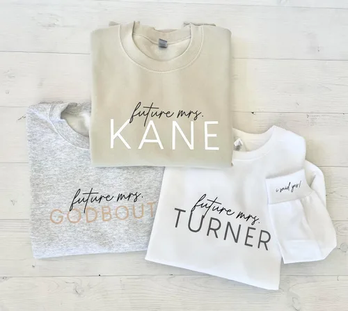 Vista 3 de Up2ournecksinfabric Future Mrs Sweatshirt - Fiance - I Said Yes - Newly Engaged - Engagement Gift - New Mrs - Custom Mrs Sweatshirt - New Mrs