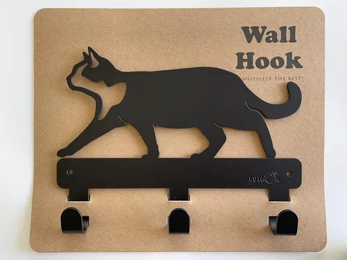 Vista 3 de Fulgor Gancho de pared de metal para decoración de cachorro, perro y gato (gato grande)