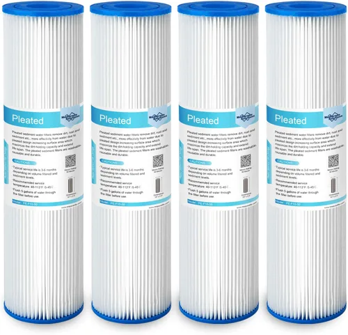 Vista 14 de Membrane Solutions Filtro de agua de sedimentos de poliéster plisado de 5 micrones, cartucho de repuesto de 10 x 2.5 pulgadas, prefiltro universal