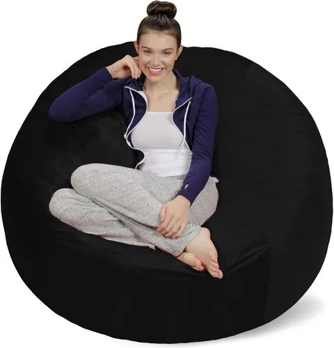 Vista 32 de Sofa Sack - Sillón puff de 3 pies, color cinabrio, solo funda