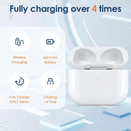 Vista 4 de Wireless Charging Case Compatible with Airpod 3rd Gen, Replacement Airpod 3rd Charghing case with 660 mAh Battery Airpod Charging Case with Pairing