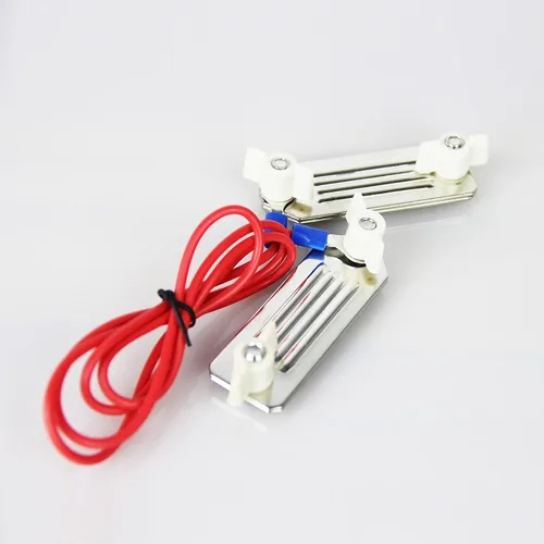 Vista 2 de Conector de cinta eléctrica para valla con 2 placas de cinta de 1.575 pulgadas, cinta eléctrica para conexión de valla eléctrica, color rojo