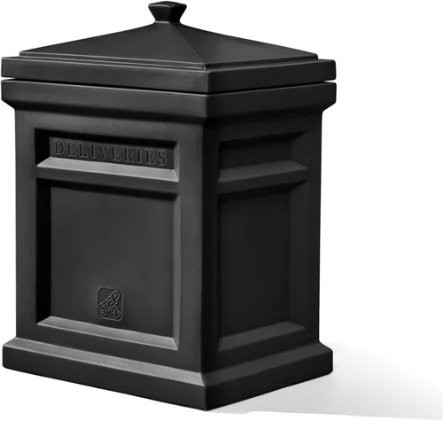 Caja de entrega de paquetes Express de Step2, resistente a la intemperie, almacenamiento grande para exteriores, hecha de plástico duradero, sin