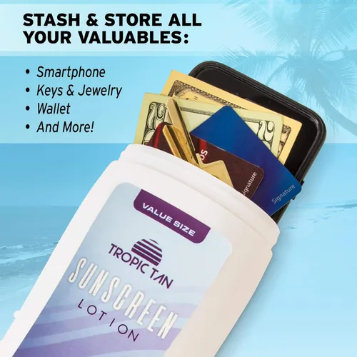 Vista 5 de GoPong Sunscreen Diversion Safe Bottles 2 Pack - Safely Hides Your Valuables