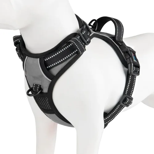 Vista 19 de PHOEPET Arneses para perros sin tirones para cachorros pequeños, chaleco reflectante ajustable con clip frontal con 2 ganchos de fijación de correa