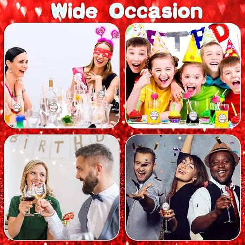 Vista 5 de Zonon 600 calcomanías de bebida para tazas, botellas de agua, etiquetas en blanco para bebidas pertenecientes a calcomanías para recepción de boda