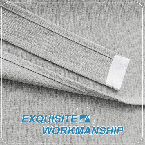 Vista 7 de RYB HOME Persianas de puerta francesa con mezcla de lino, autoadhesivas, privacidad para oscurecer la habitación, cortinas de ventana de puerta